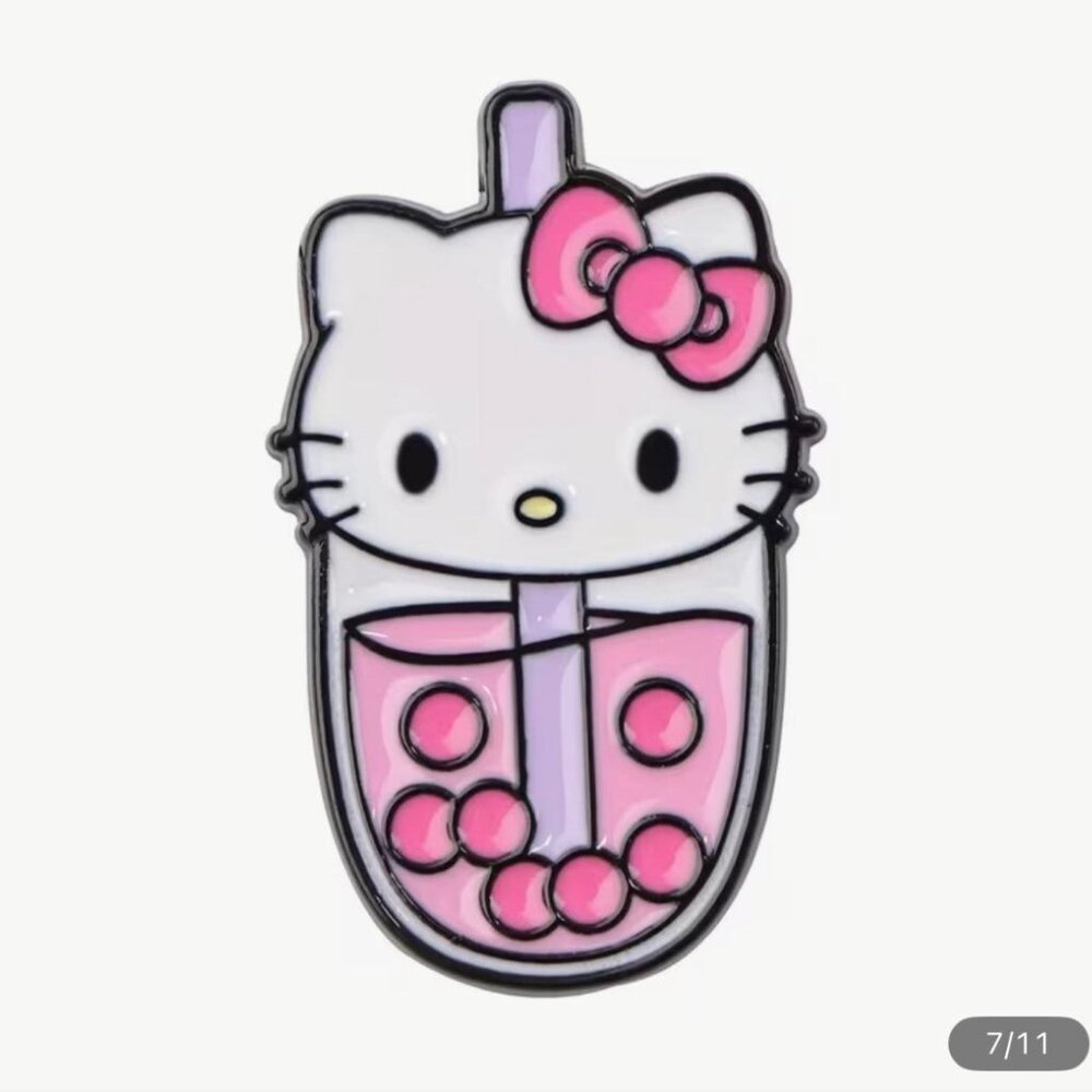 NEW - Pin SET, Boba, Hello Kitty Kuromi Cinnamoroll Pompompurin Melody 6PCS - Picture 3 of 9